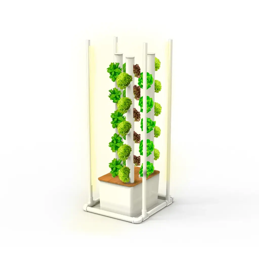 Kit Hidropónico N19 Sistema Torre para 30 Plantas, Jardín Completo con Nutrientes, Semillas y Accesorios