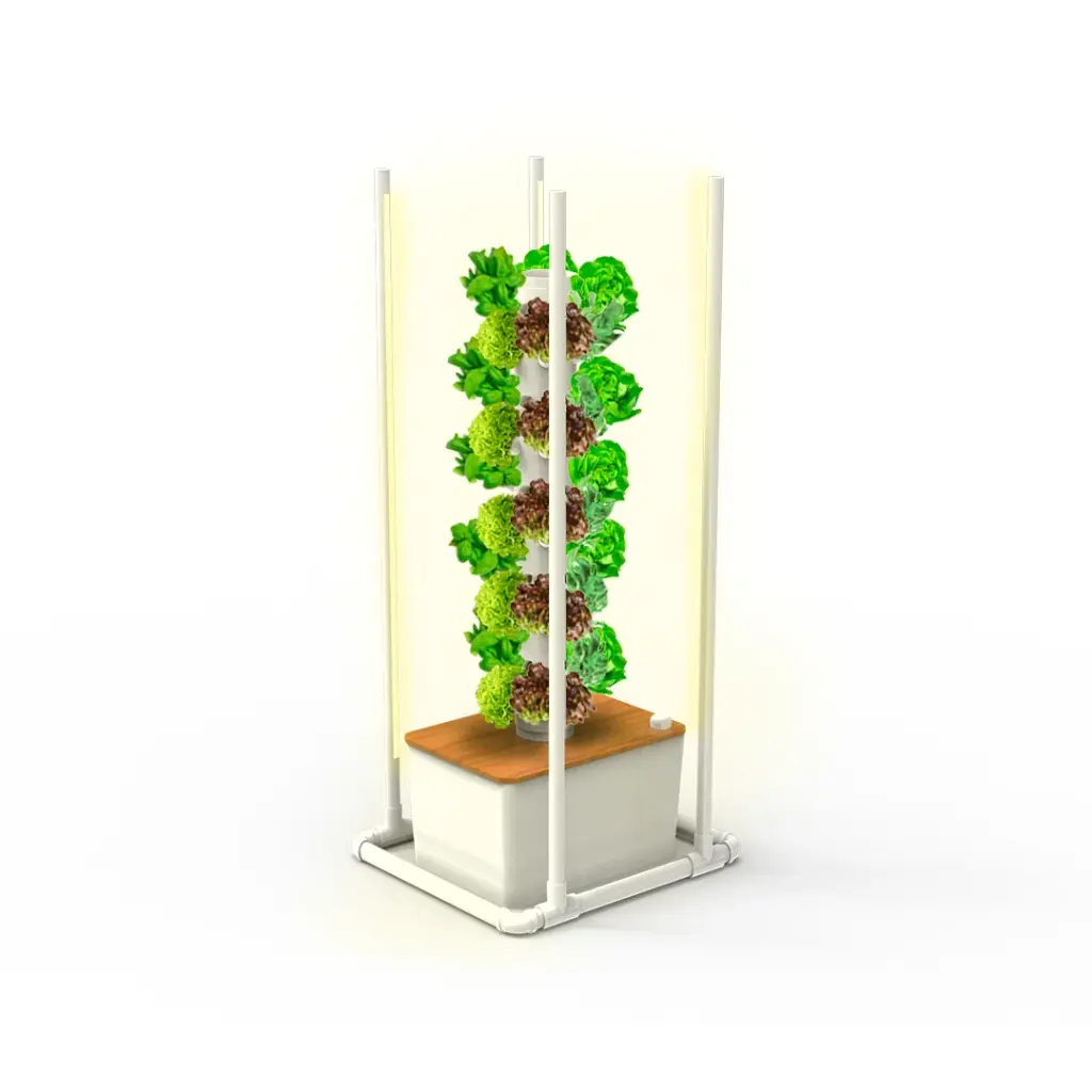 Kit Hidropónico N6WP Sistema Torre para 50 Plantas, Jardín Completo con Nutrientes, Semillas y Accesorios