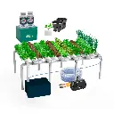 Kit Hidropónico N4 Sistema NFT para 96 Plantas, Jardín Completo con Nutrientes, Semillas y Accesorios